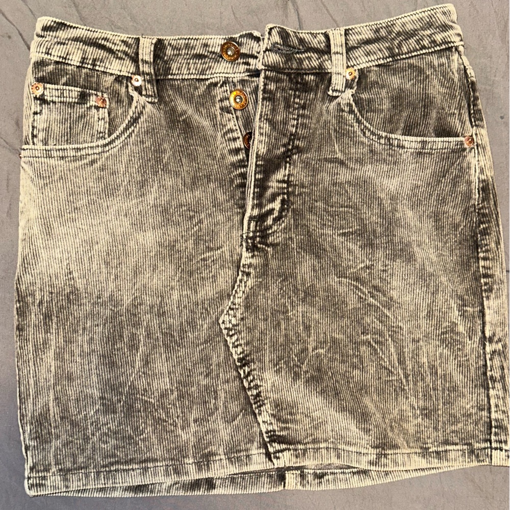 Corduroy Distressed Mini Skirt